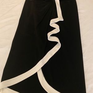 Ralph Lauren Black Evening Draped Midi Skirt